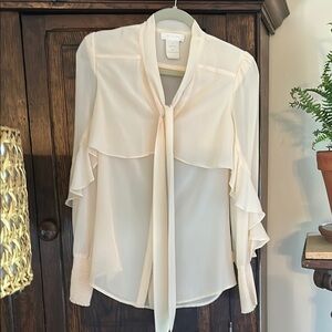 MM Couture by Miss Me Elegant Cream Women's Blouse